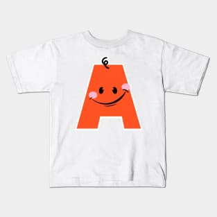 Playful Monogram Letter A Design - Perfect for Children's Apparel & Accessories | Fun Alphabet Art Kids T-Shirt